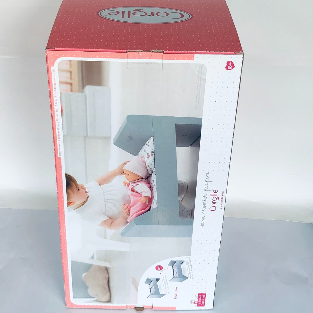 Corolle Flip Over Crib & Bed w/Mattress For 12"-17" Doll Accessory New  in Box - Picture 10 of 16